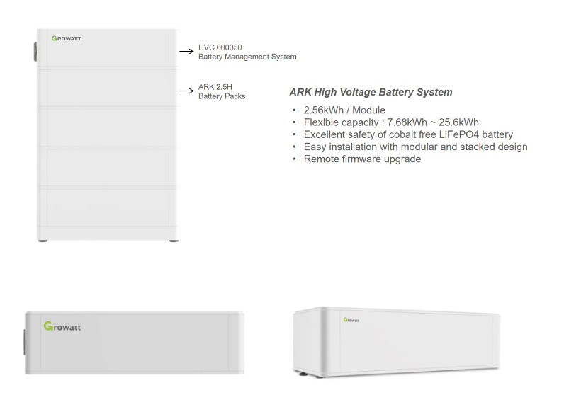 48vdc Lithium Ion Solar Battery Growatt High Voltage ARK 7.68H-A1 HV 7.68 Kwh