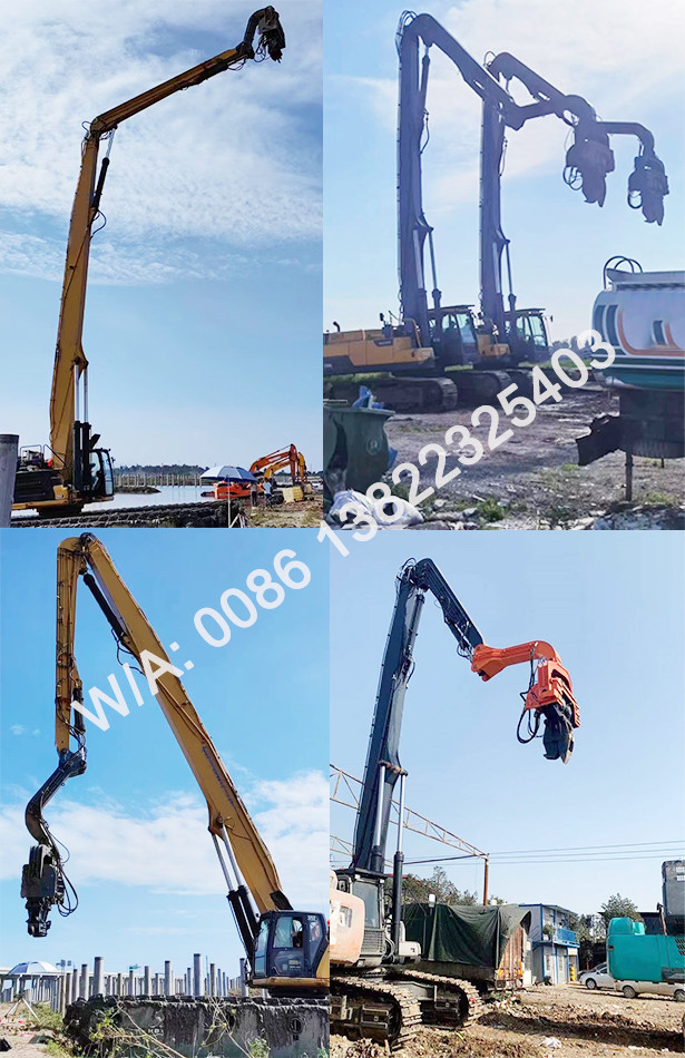 24M High Pile Height Excavator Piling Arm Long Reach For Cat Hitachi Komatsu