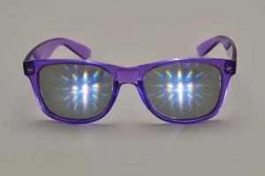 China Rainbow Plastic Diffraction Glasses With Emerald Diffraction Film wholesale