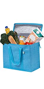 VENO Heavy Duty Insulated Grocery Bags, Orange grocery bags, insulated bag, food delivery bag