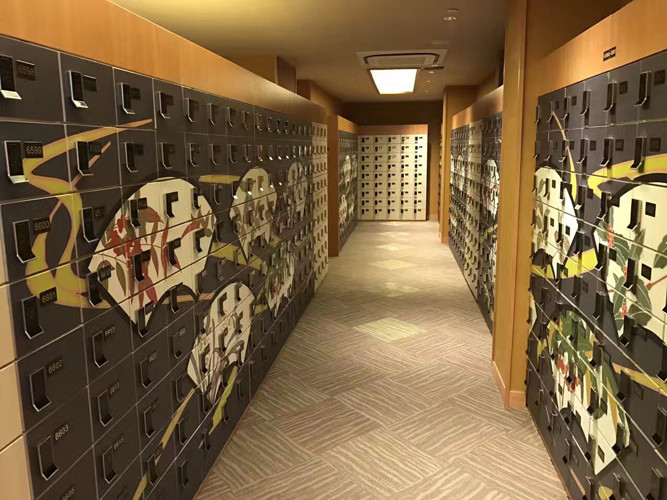 SPA 8 Tier Colour Printing Shoe Storage Locker MDF Material With E - Lock