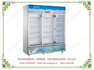 China OP-207 Vertical Glass Door Air Cooled Freezer Beverage Storage Fridge wholesale