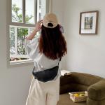 Lady Korean Shoulder Messenger Bag All Seasons Cute Dumpling Bag PU Leather Moon