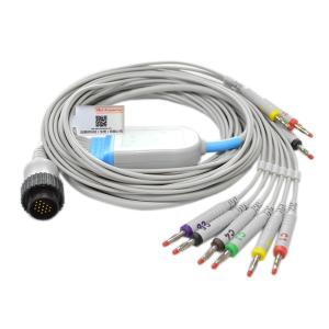 China Medical Accessories Kenz 16 Pins 10 Leads AHA Pinch Compatible EKG Cable wholesale