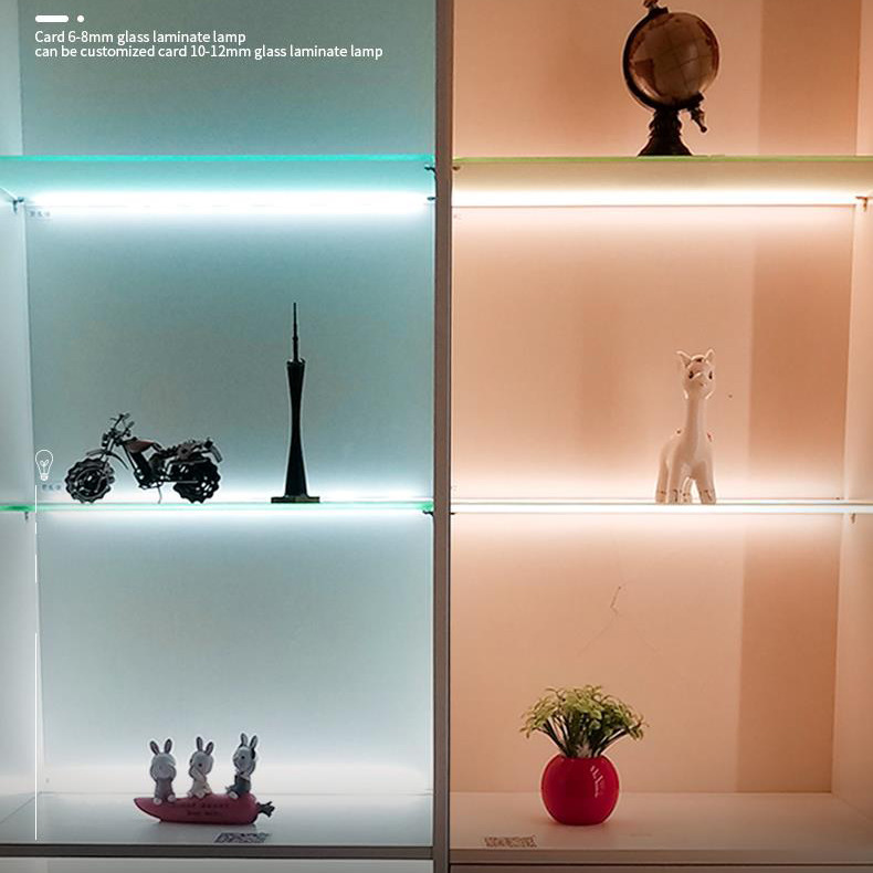 Modern Surface Mounted Single Glass Shelf Cabinet Lighting Warm White Led Glass Shelf Light