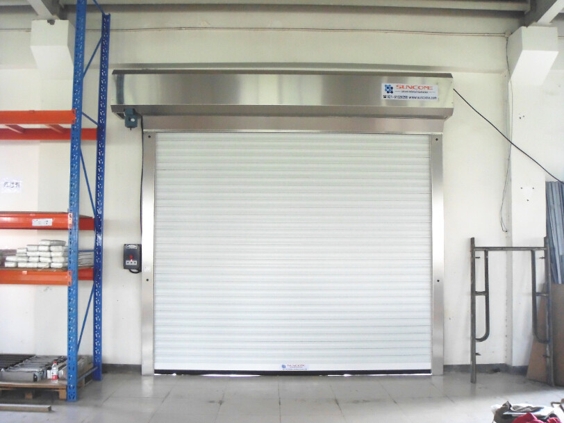 Grey White 304 Stainless Steel Frame Industrial Security Door Outside
