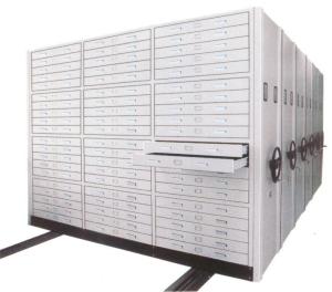 China Drawing Collection Mobile Library Shelving , High Density Filing System Safety wholesale
