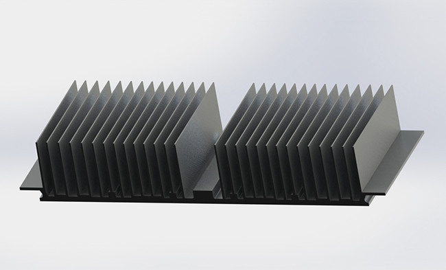 Sandblasting Extruded Aluminum LED Heatsink Profiles Square Shape ISO Standard