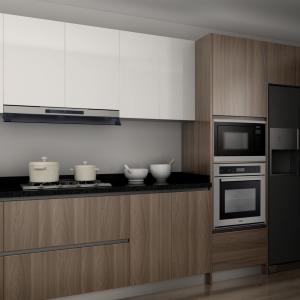 China Walnut Solid Wood Modern Kitchen Cabinet Pantry Joinery Frameless wholesale