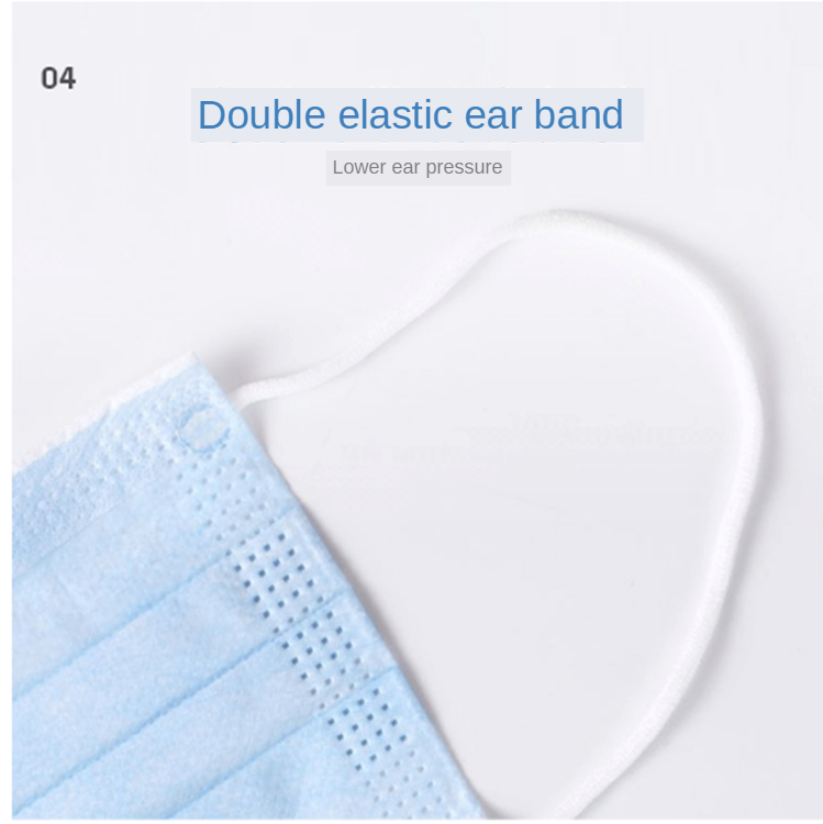 White Blue Disposable Non Woven Face Mask Ear Hook Headband Adjustable