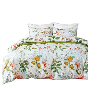 China 300tc Thread Count Nature Colors Floral Design Knitted Cotton Sheet Set wholesale
