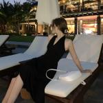 Retro V Neck Sleeveless Halter Black A Line Midi Dress