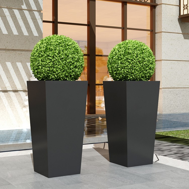 Outdoor restaurants large square planter metal flower pot