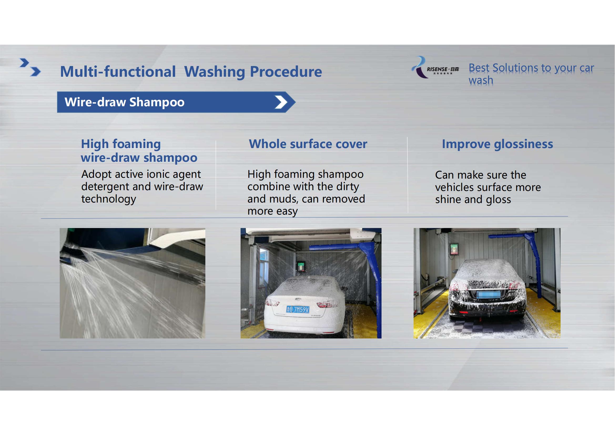 Automatic End Touchless Car Wash Equipment 360 Degree Swing Bright Wax Spray System