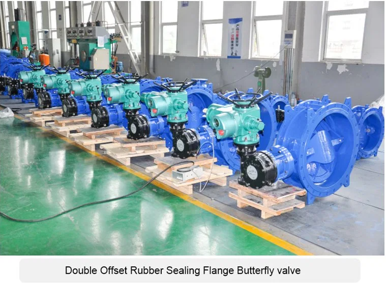 DN150 DN1800 Butterfly Valve PN16 Double Flange Double Eccentric Soft Sealed BS5163