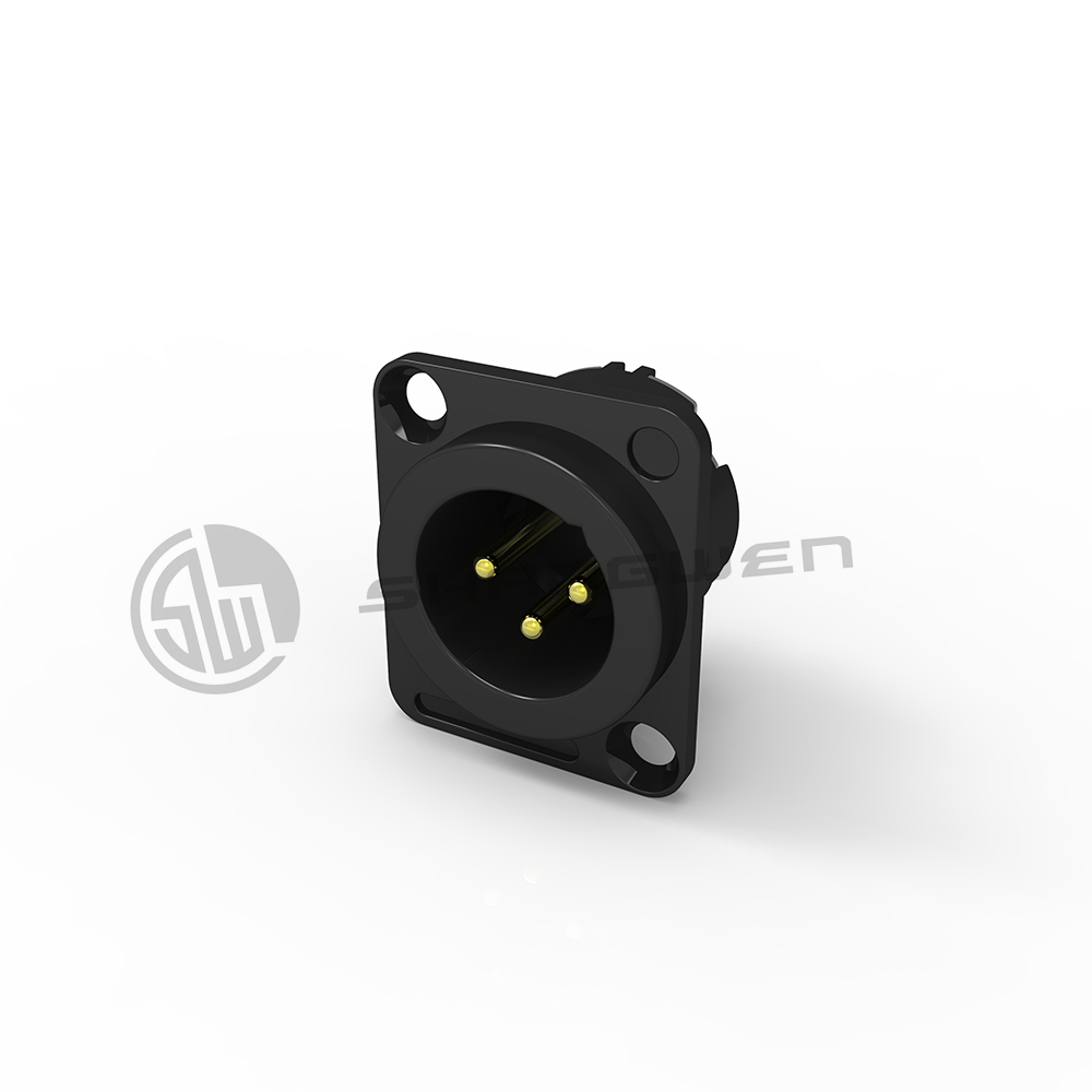 Audio XLR Mini Mini 3 Pin Connector Electrical D Shape Male Socket