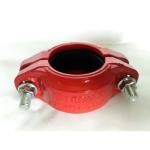 4 in Red Ductile Iron Coupling Grooved Painted Pipe Clamp