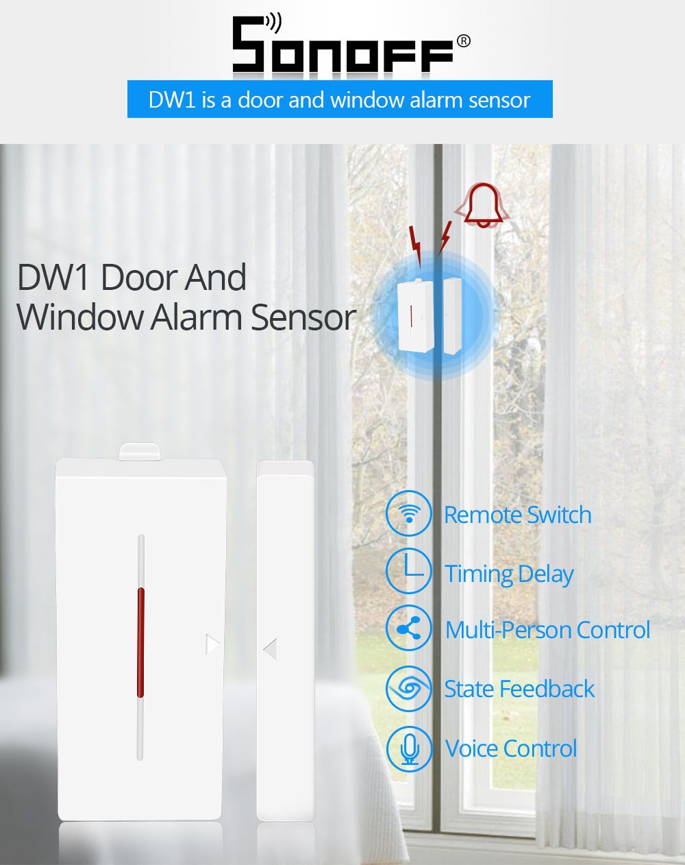SONOFF Smart Home Alarm Security System With 433Mhz Door Window Wireless Automation Modules Sensor Compatible