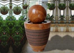 China Ball Ellipse Base Wood Rattan Effect Water Fountain wholesale