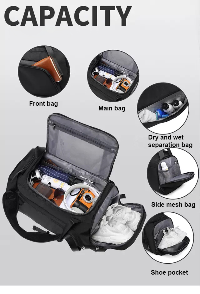Waterproof Travel Bags Anti Tear 34.5L Hand Luggage Backpack