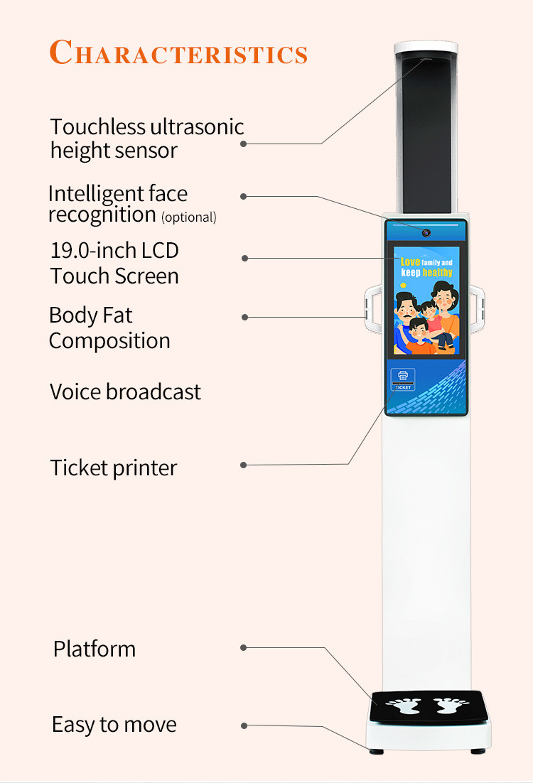 Bluetooth Calculate Bmi Body Fat Analyzer Scale RS232 / 4G Interface