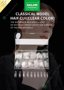 China Classical French Nail Tips Custom Nail Clear Half Tips wholesale