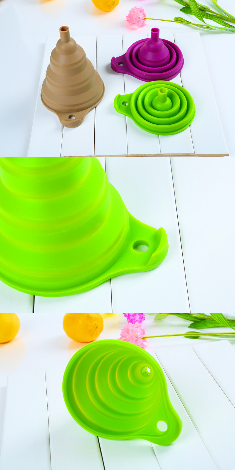 Heat Resistant BPA Free Silicone Collapsible Funnel For Liquid Transfer