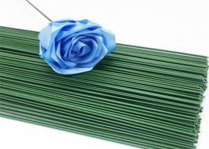 China 18 Gauge Green Straight Cut Florist 50pcs Paper Covered Wire 60cm Length wholesale