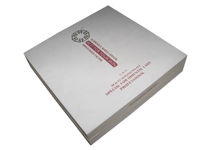 2mm White Cardboard Gift Boxes OPP Christmas Cosmetic Packaging Small Flat