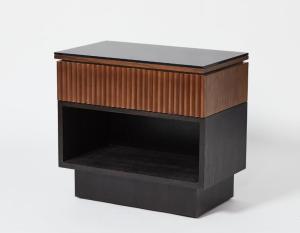 China The Ritz Carlton 5-star hotel guestroom walnut and oak frame nightstand wholesale