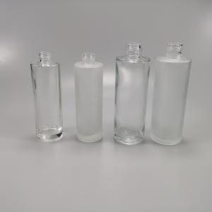 China Glass Collar 100ml 150ml Frosted Cylinder Toner Bottle with Cap Body Material Glass wholesale