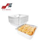 OEM Logo Silver 1320ML Square Aluminum Foil Container With Lid
