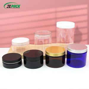 China Transparent Cosmetic Cream Jar Containers , 1000ml Plastic PET Jar With Aluminum Lid wholesale