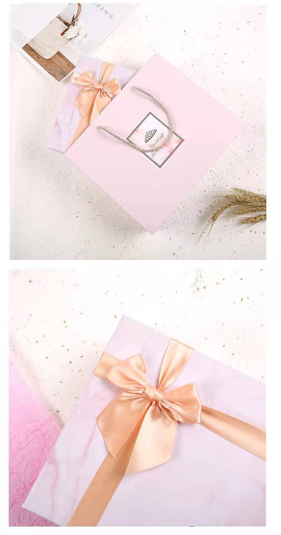 Pink Paper Box Wholesale Garment Shoes Shipping Packaging Cardboard Box With Bag