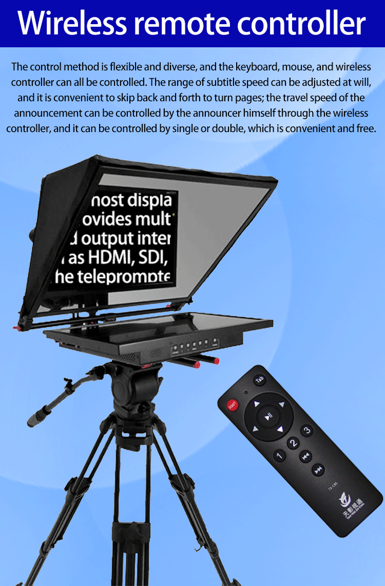 Customizable Font and Background Colors on 1000nit Monitor Teleprompter for TV Studio