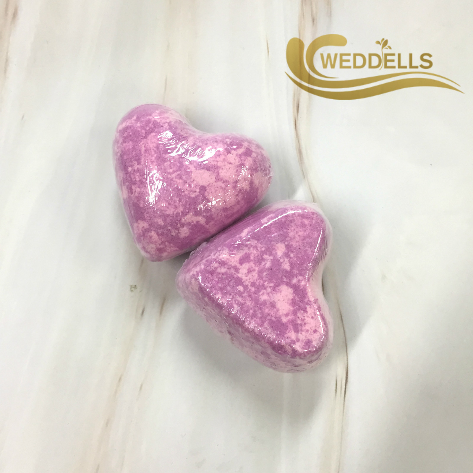 Custom Packaging Heart Shaped Bath Bombs 80g With One Year Shelf Life