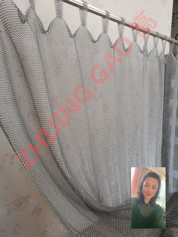 Pvd Finished Stainless Steel Height 2.3 M Width 2.35 M Smart Architect Ring Mesh Curtain 1