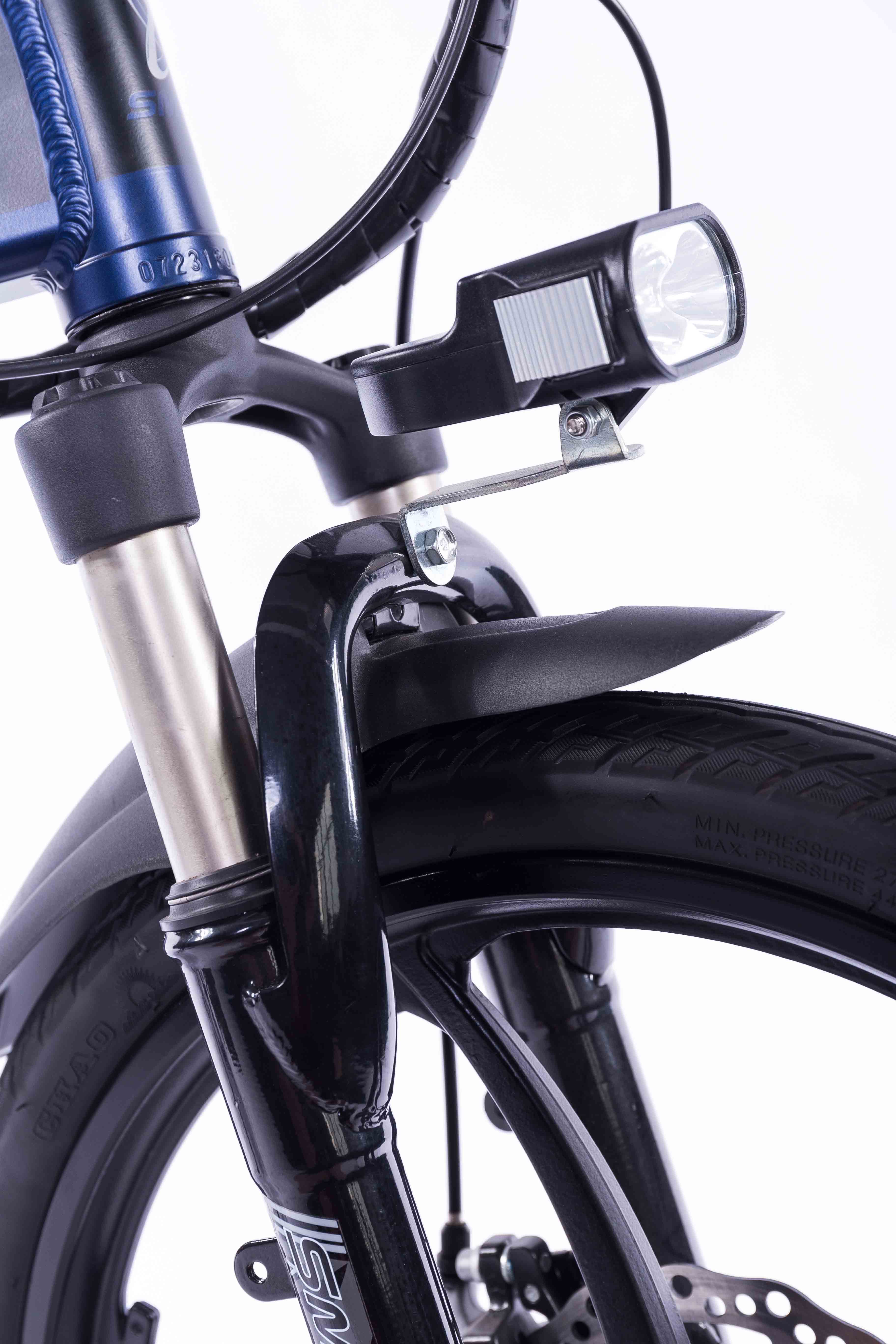 Durable 7 Speed Collapsible E Bike Removable Battery 20 Inch 350W Motor