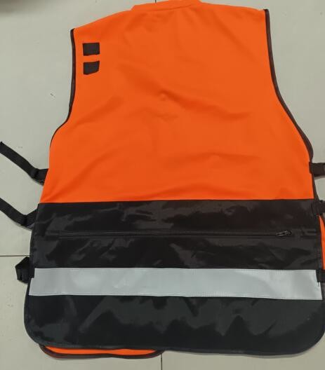 Polyester Orange Reflective Vest 120g Men'S Safety Vest With Pockets