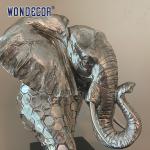 3D Elephant Head Sculpture Stainless Steel High Durability