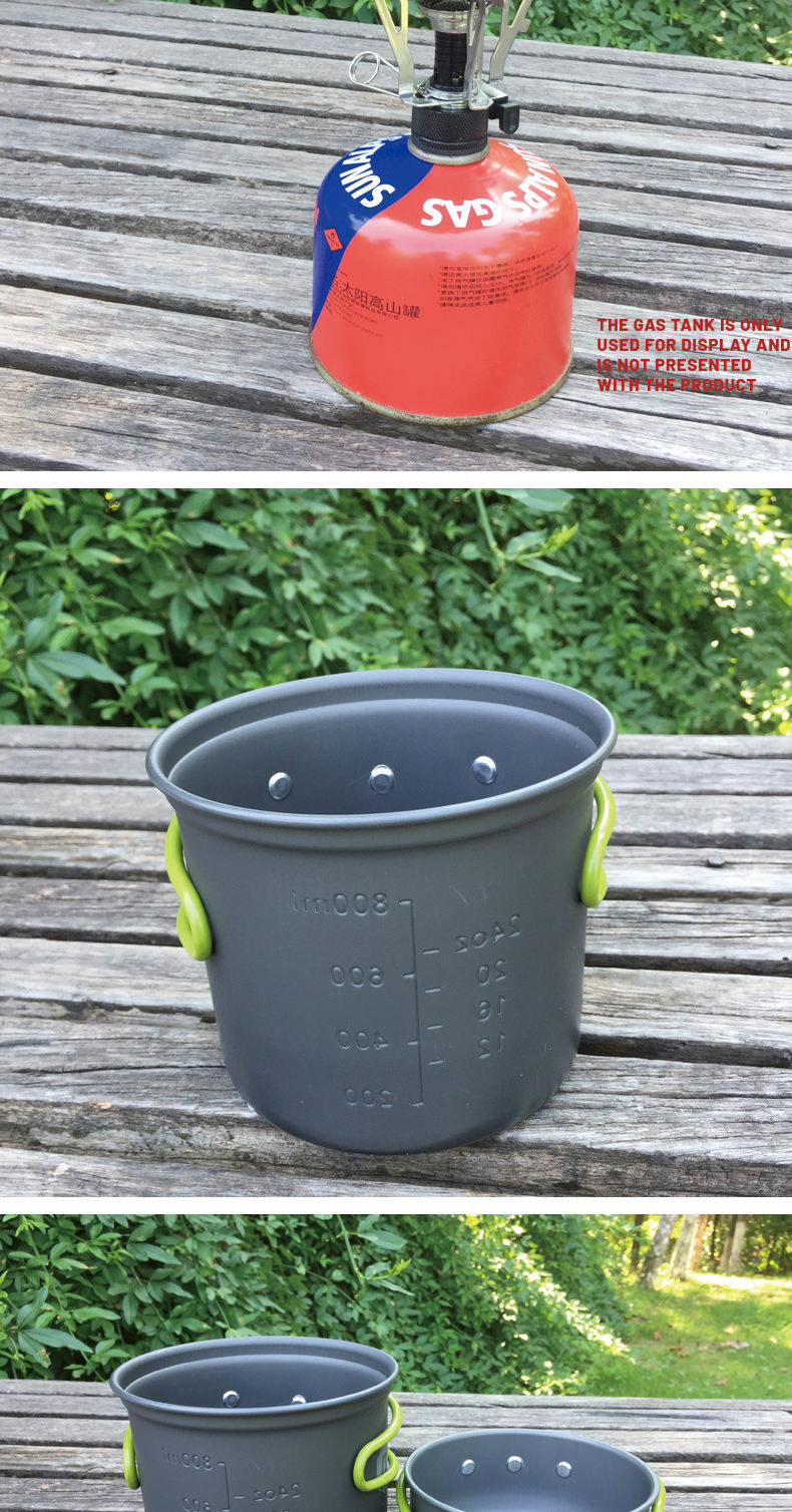 Titanium Outdoor Camping Pot And Pans Set 2PCS Camping Cookware