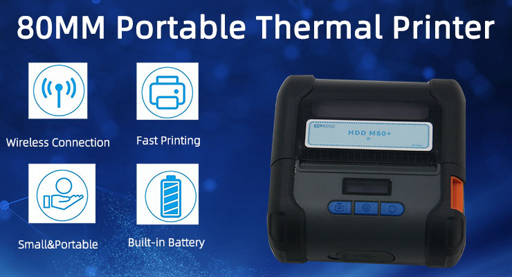Power Adapter DC9V/1A Handheld Thermal Printer M80 0.96inch OLED Display Customizable