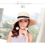 AK17519 Wide brim sunny beach paper straw hats with letter in stock , promotion