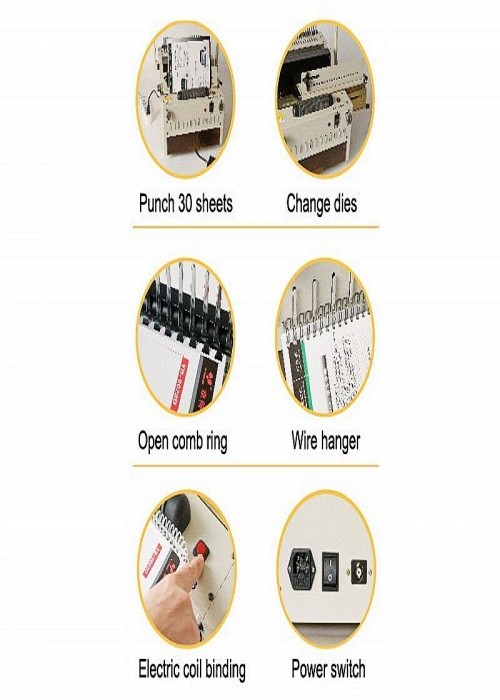 Small Desktop Wire Comb Binding Machine All In One Eletric Power 440x470x280mm