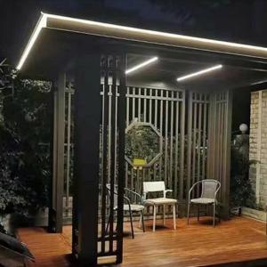 China Waterproof Outdoor Bioclimatic Awning Rainproof Luxury Modern Electric Pergola Aluminum Shutters Gazebo wholesale