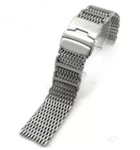 China Butterfly Buckle Stainless Steel Watch Band , 24mm Metal Watch Strap wholesale