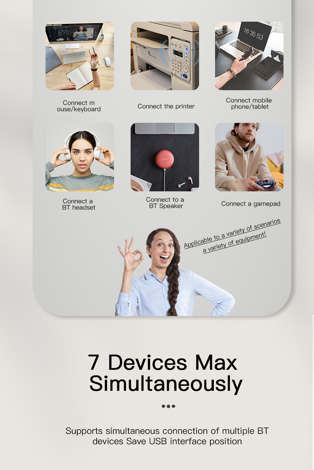 PC 5.1 Mini USB Adaptor BT 2.0 3.0 4.0 5.0 Phone Keyboard Earphone Connecter 3C Device