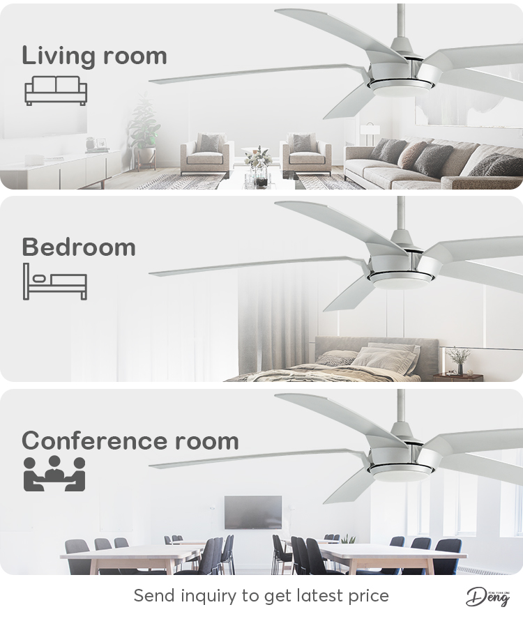 Remote Control LED Ceiling Fan High Airflow 5 Blades 65 Inches 2- with Light and Remote