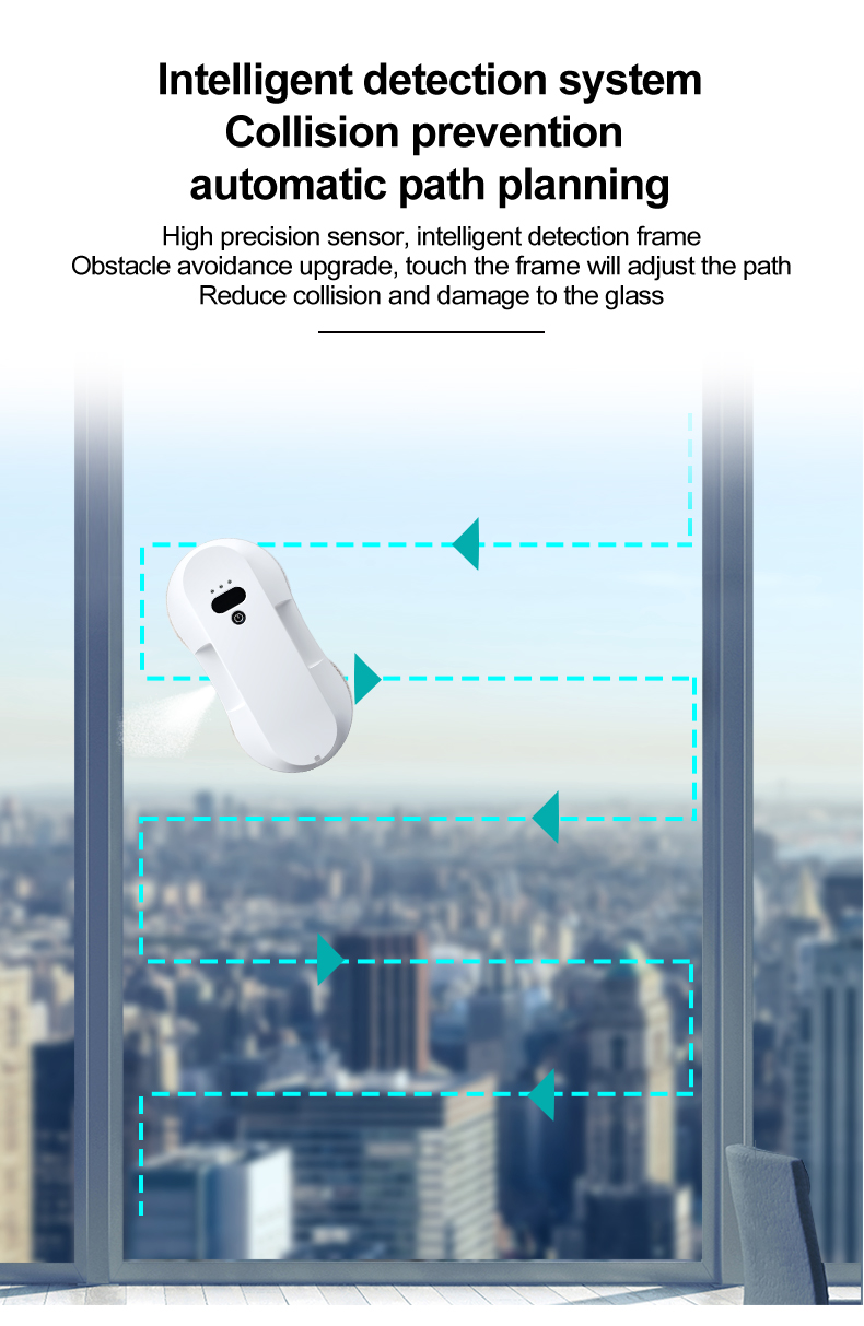HCR-19 Automatic Spray Water Glass Window Cleaner Robot 295*145*62mm App-Controlled
