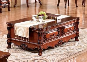 China classic 2 drawers wooden coffee table with storage wholesale